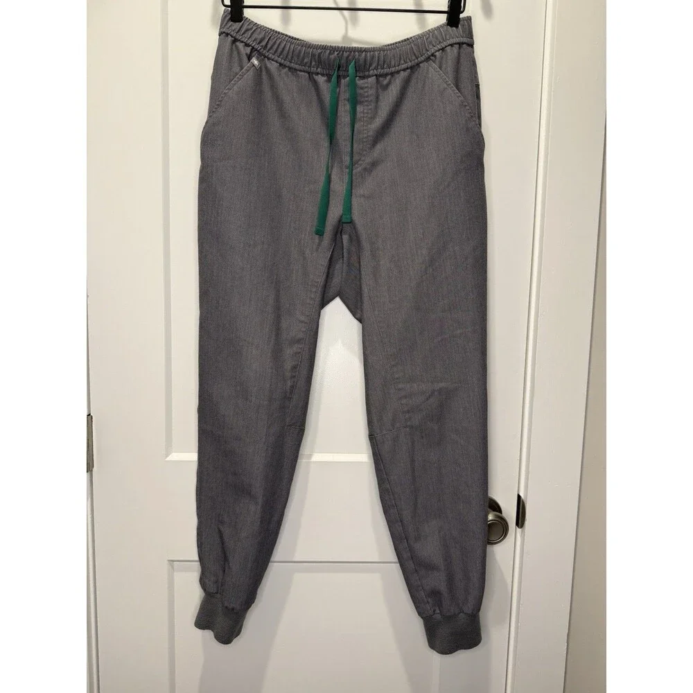 Figs Men M Short Tansen Jogger Scrub Pants Gray Drawstring Stretch Pockets Nurse